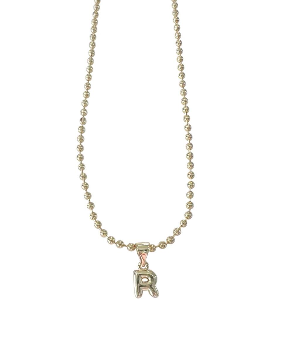 Letter R Initial Necklace 18k Gold Plated 18" adjustable initial necklace